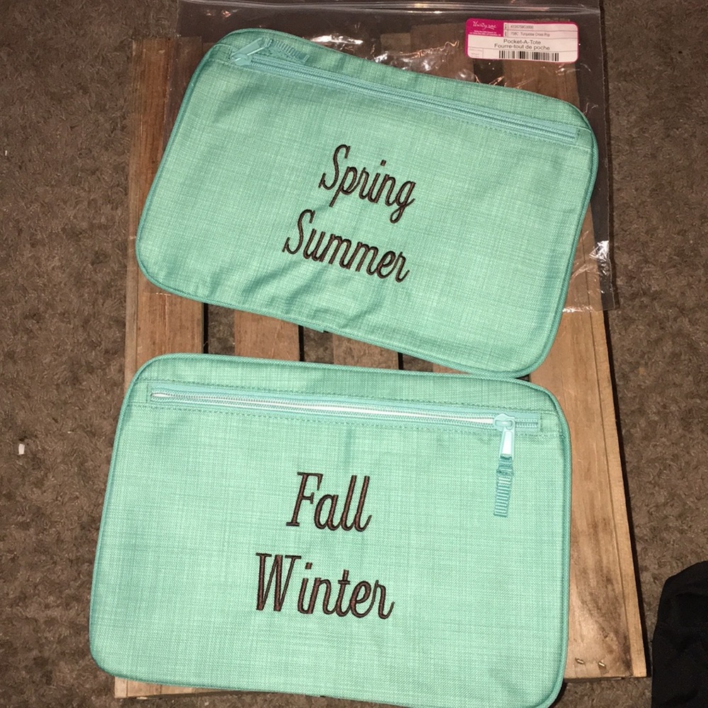 2 Thirty-One Pocket-A-Tote Turquoise